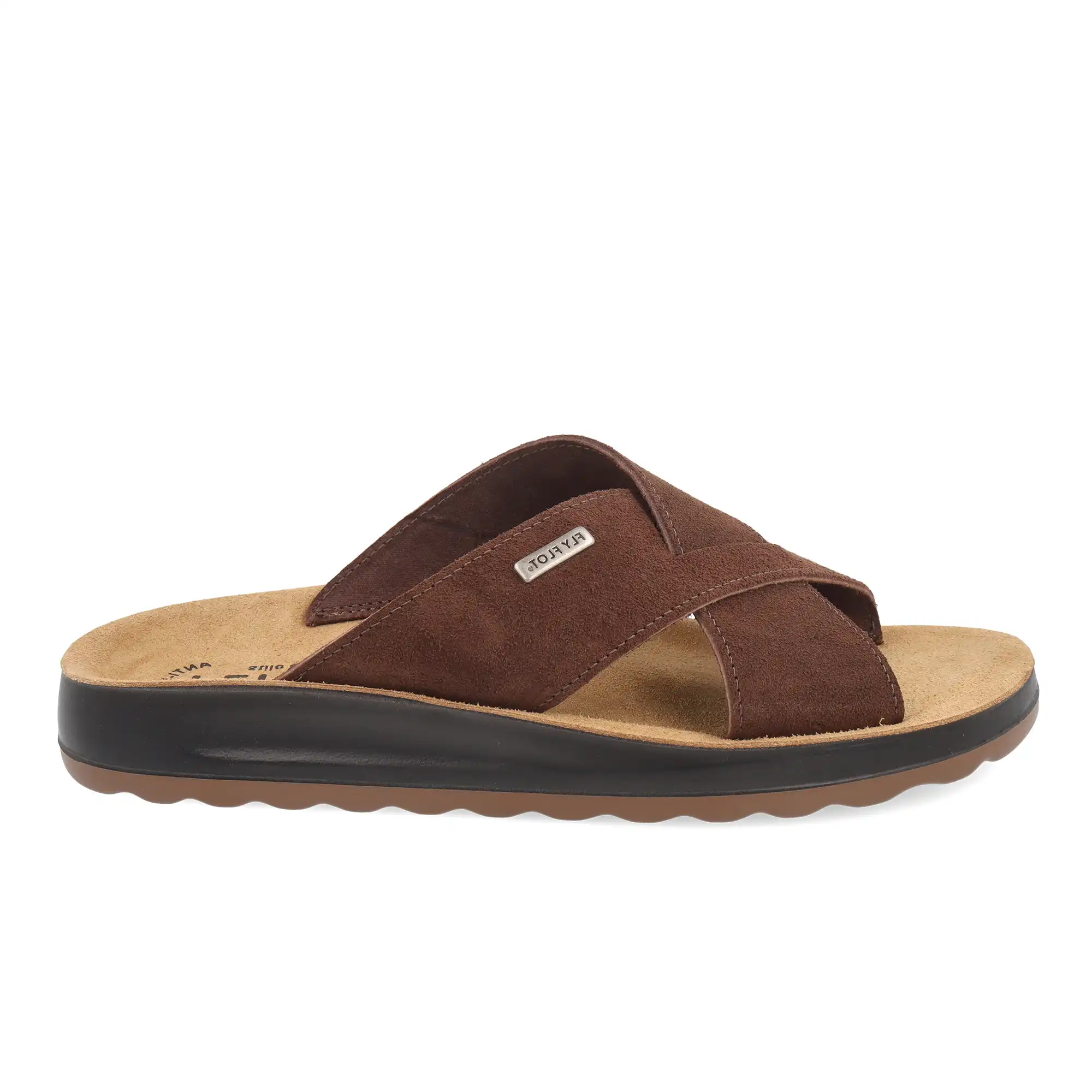 78244GC-2507_A Leather Man Slipper Dark-Brown – Image 1